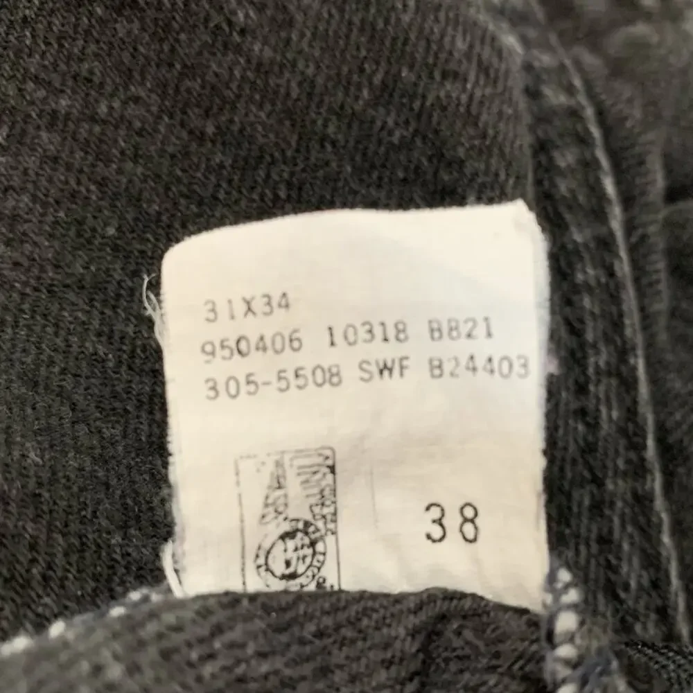 Vintage Lee Jeans 14 Long Black Tapered High Waist Union Made